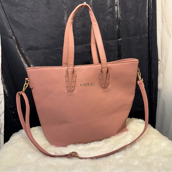 2/$25 Pink Trapezoid Tote with Double Handles and Zipper - Picture 15 of 15